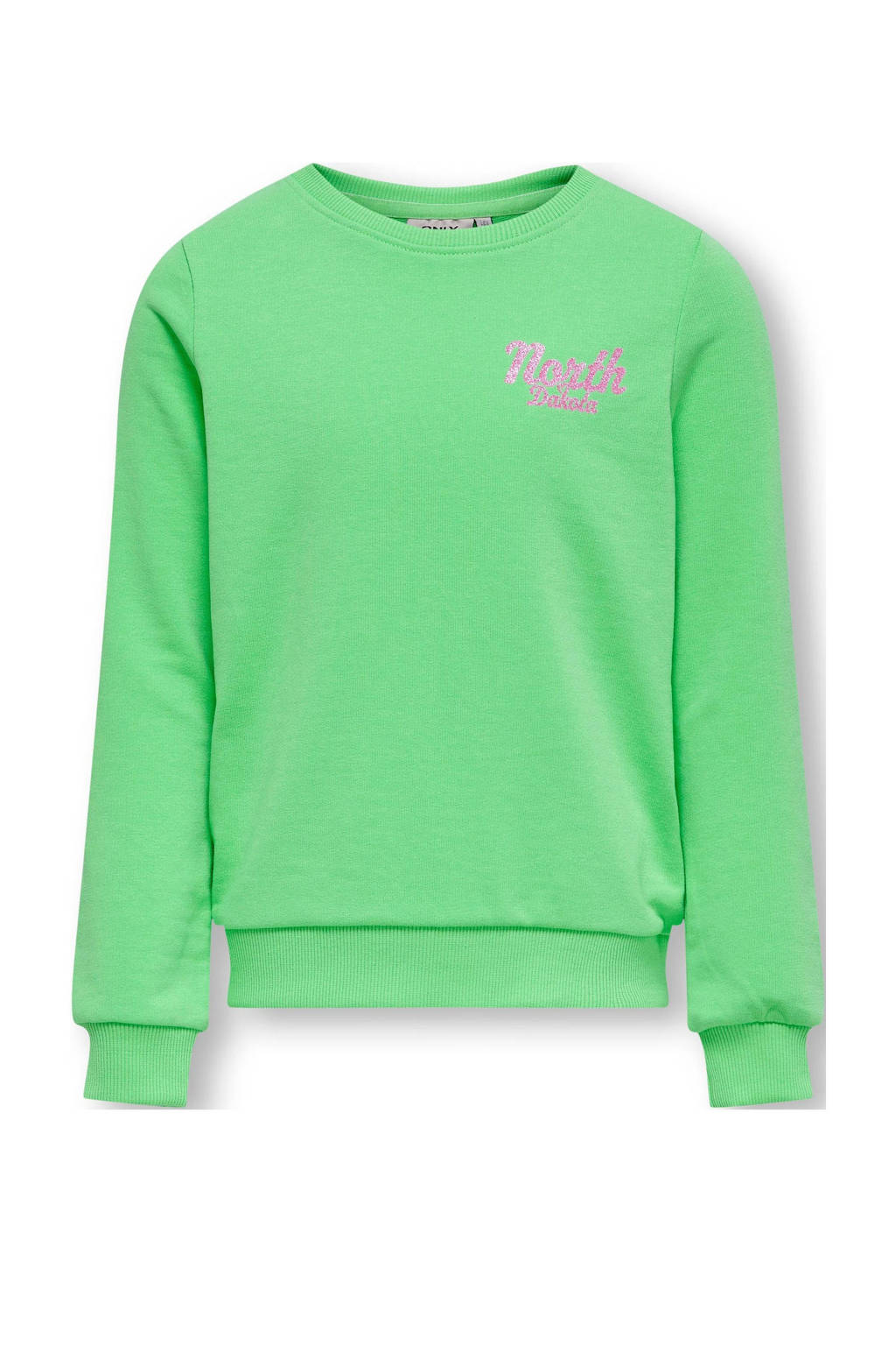 ONLY sweater KOGSOPHIE met backprint groen/roze