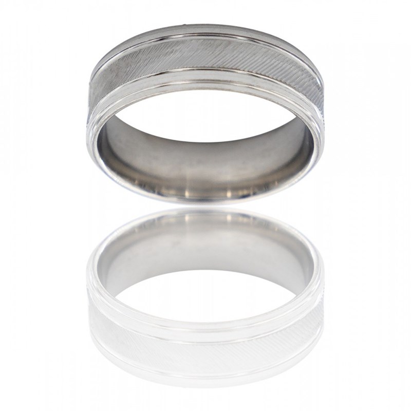 Bague Anneau Homme en Acier