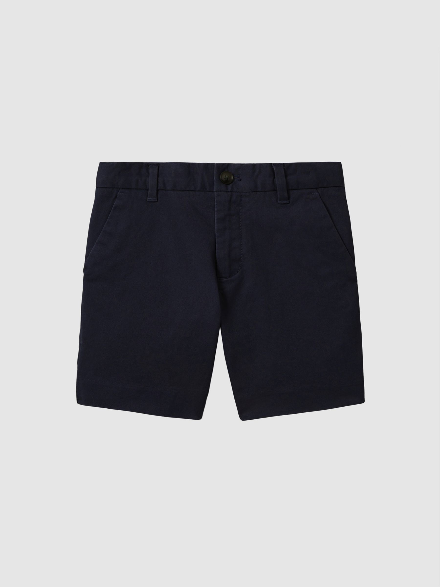 Marineblauw - Reiss Wicket Korte chino met stretch