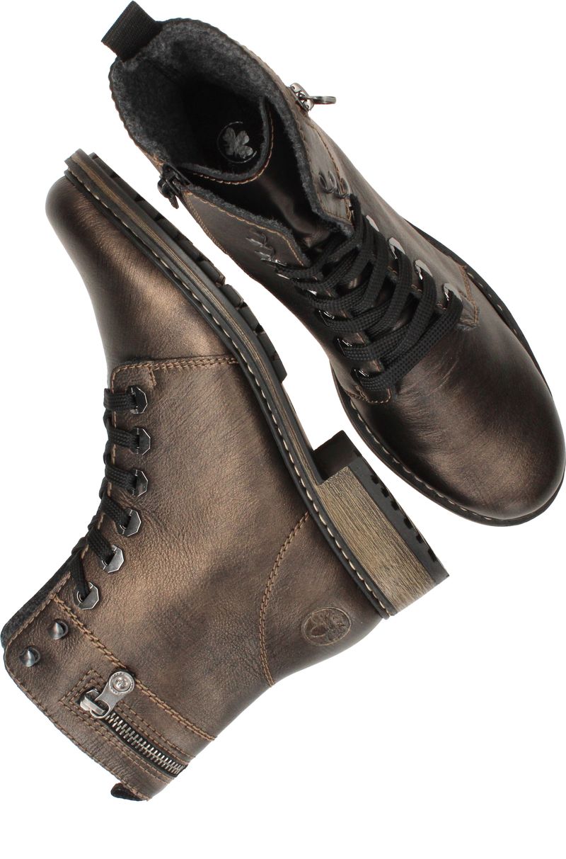Rieker Veterboots Goud Dames