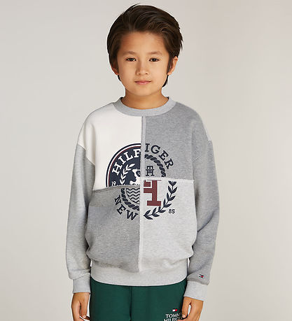 Tommy Hilfiger Sweatshirt - gespleißt bedruckt - Grey Heather Mi