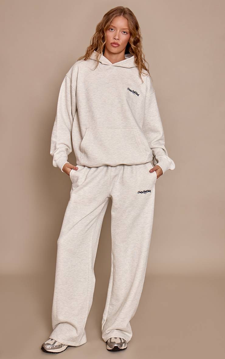 Gris Cendré Jogging Droit En Coton Loopback Épais 440 G/m² PLT