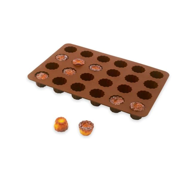 Lot de 2 Flexi'Plaques en silicone - 20 mini-muffins et 24 mini-canelé