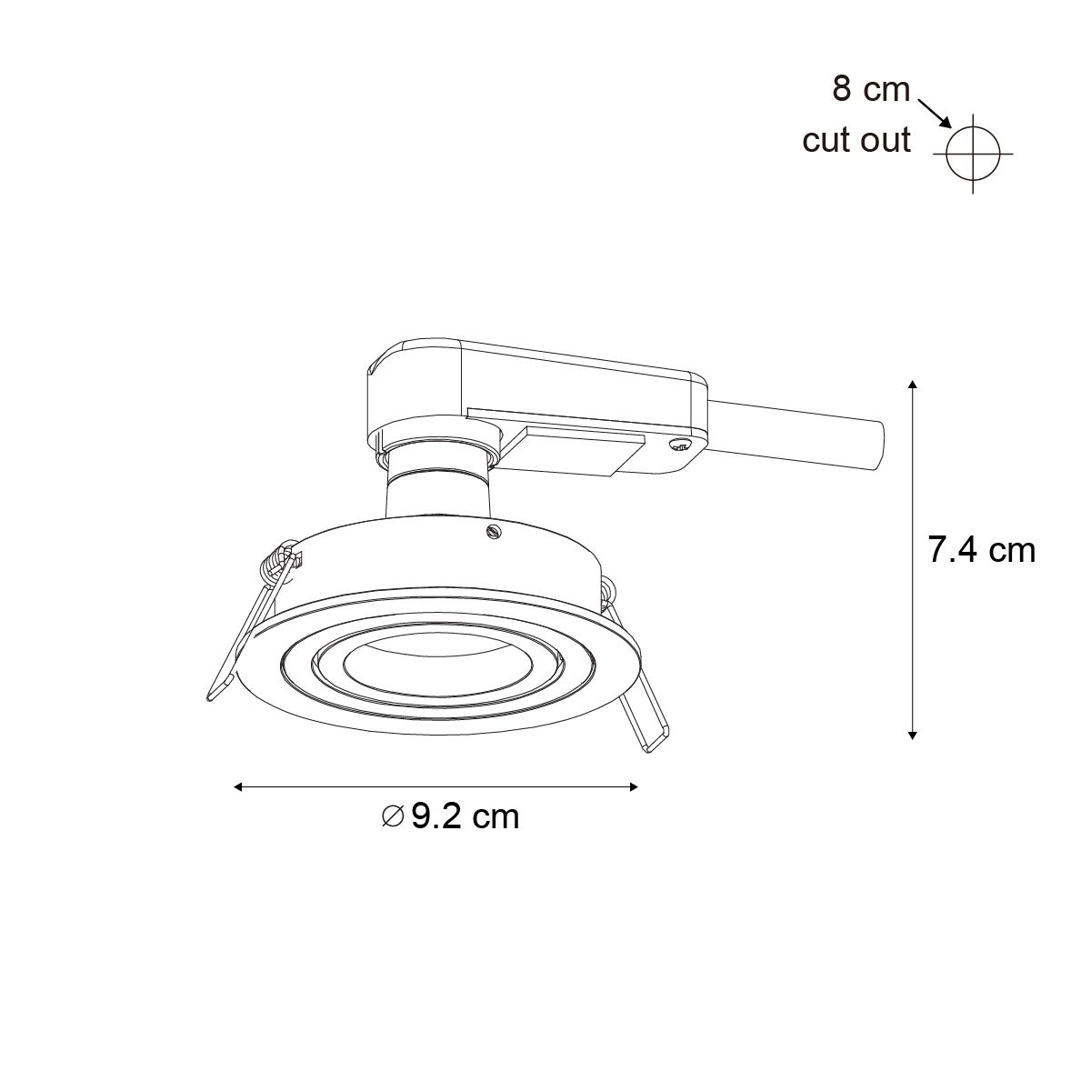 Set van 6 Moderne inbouwspot gunmetal GU10 50mm rond kantelbaar - Rondoo