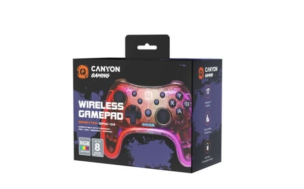 Canyon , 2.4G Wireless Controller with built-in 800mah battery, 2M Type-C charging cable ,Wireless Gamepad for Android / PC / PS3 /PS4 /XBOX360/ Nite