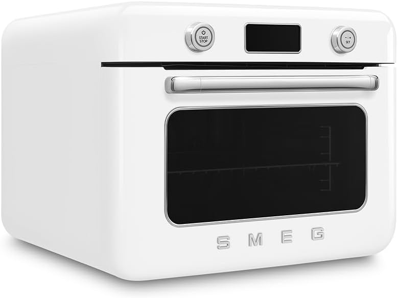 Smeg, COF01WHEU, Dampf-Kombibackofen, 10 Kochfunktionen, 33 automatische Rezepte, abnehmbarer Tank, Dampfgaren, Entkalkungsfunktion, 1800 W Leistung Weiß