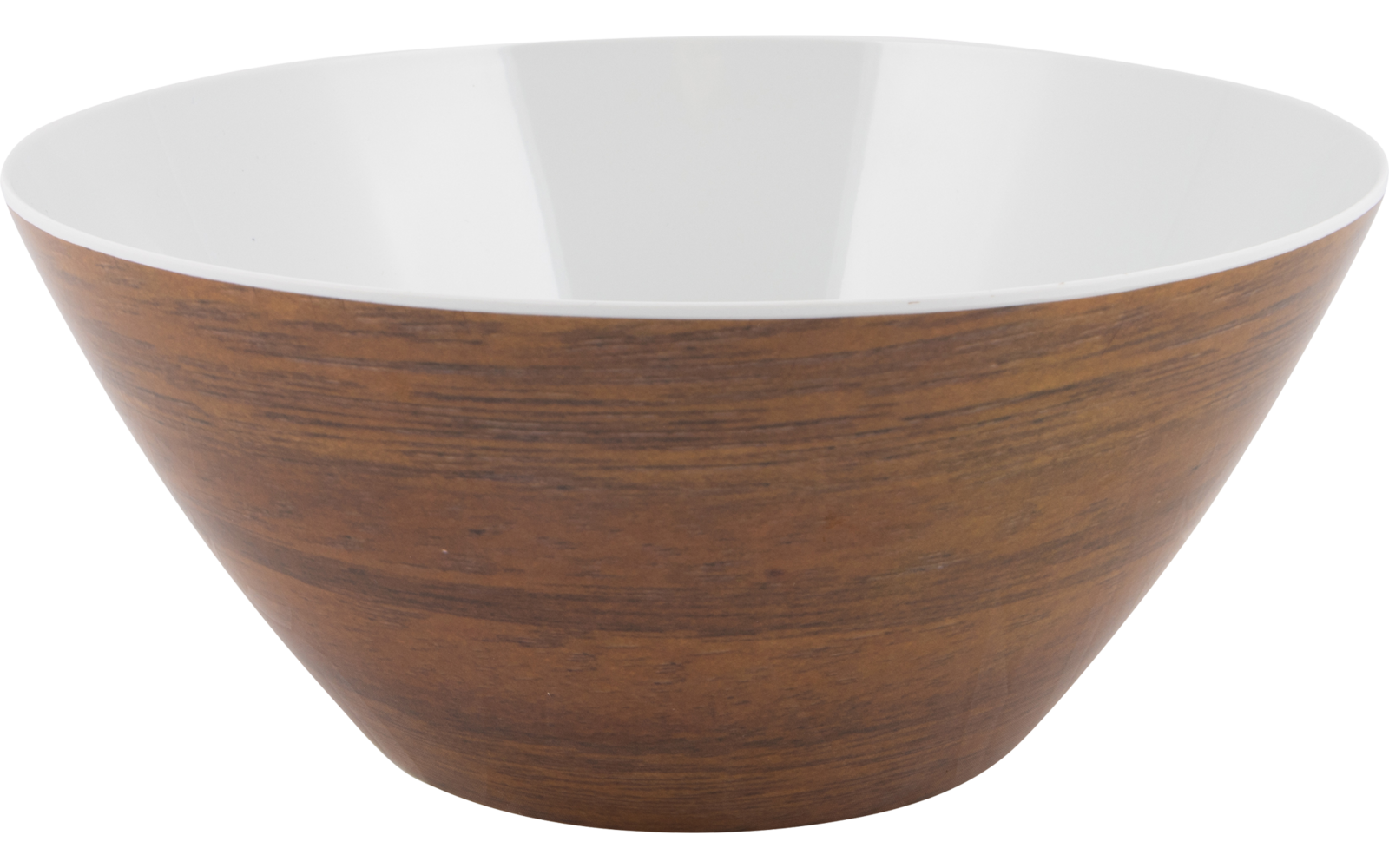 Gimex Melamin Salatschüssel 3,5 Liter außen holzoptik/innen weiß