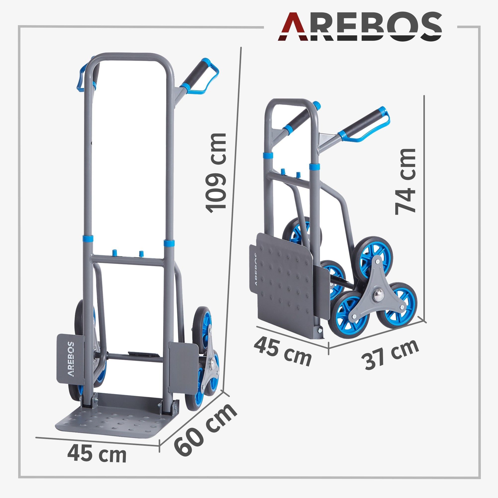 Treppensackkarre 150 kg Anthrazit