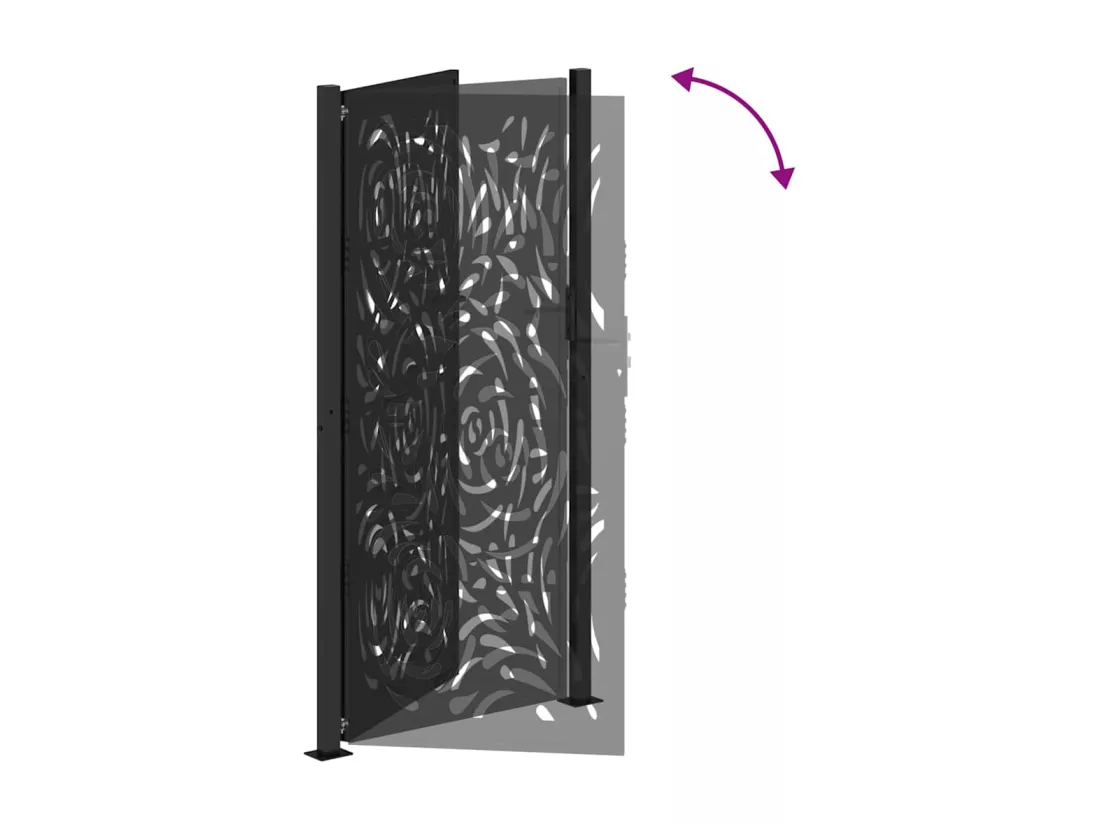 Portail de jardin noir 105x205 cm acier conception de flamme