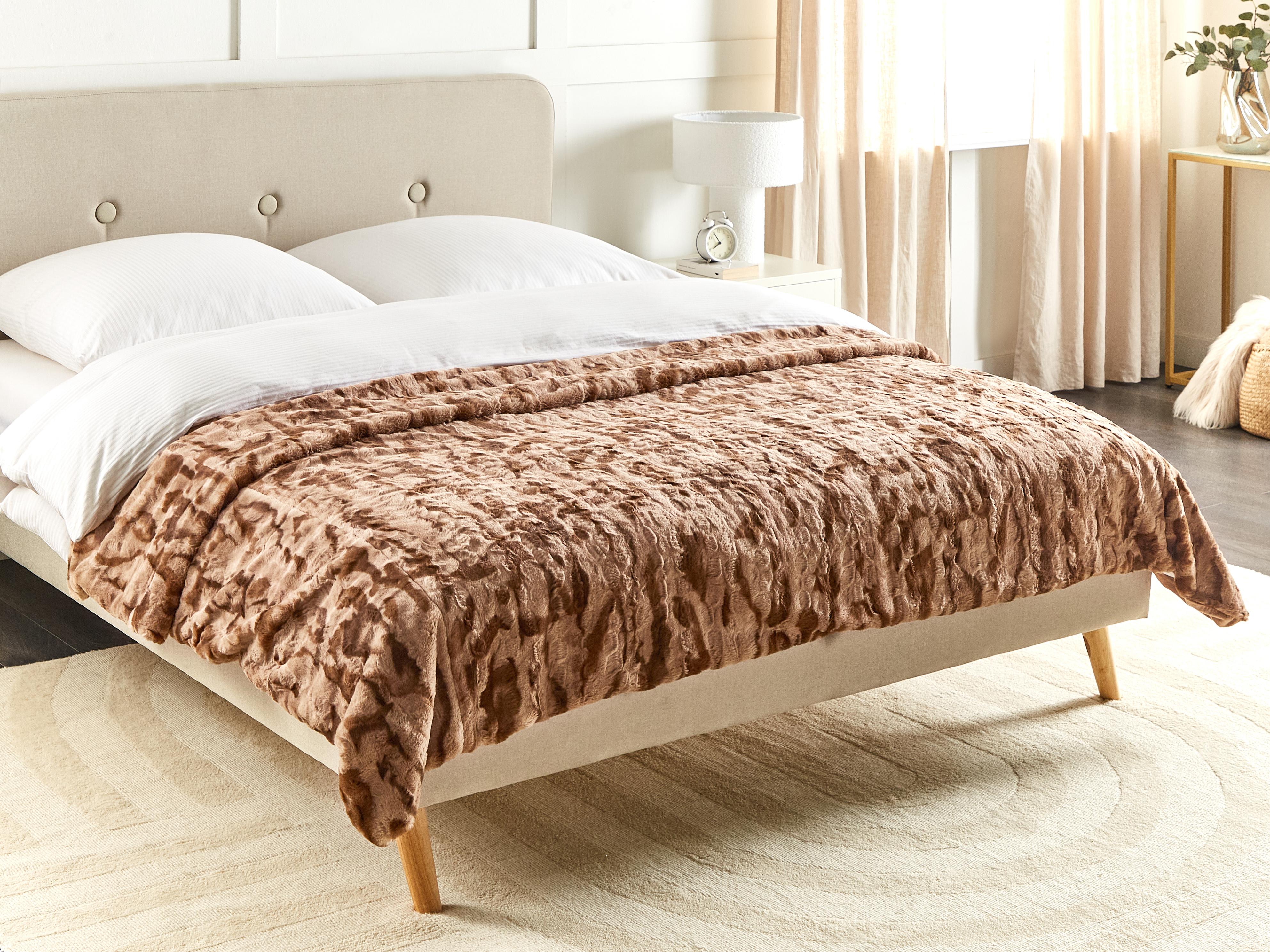 Plaid BAKIRA Nepbont 200 x 220 cm Bruin