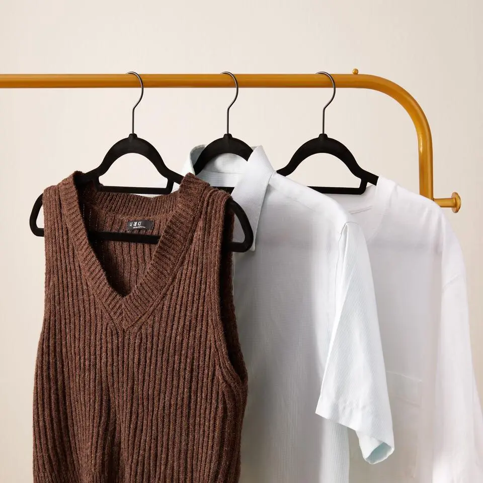 ACAZA - 50 Anti-slip kleerhangers - Zwarte haak