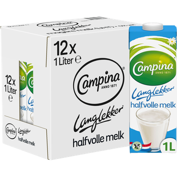 Campina Langlekker halfvolle melk 12 x  1 L