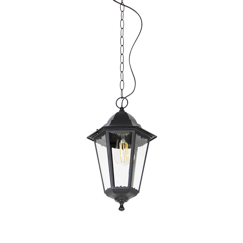Klassieke buiten hanglamp zwart IP44 - Havana