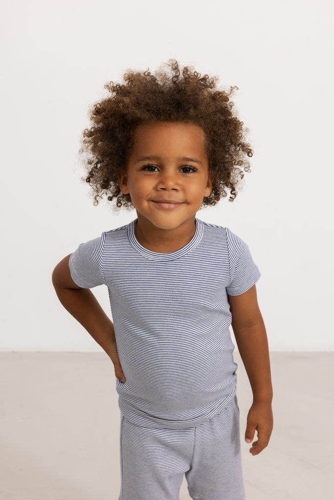 Tago, T-shirt - Blue Stripe