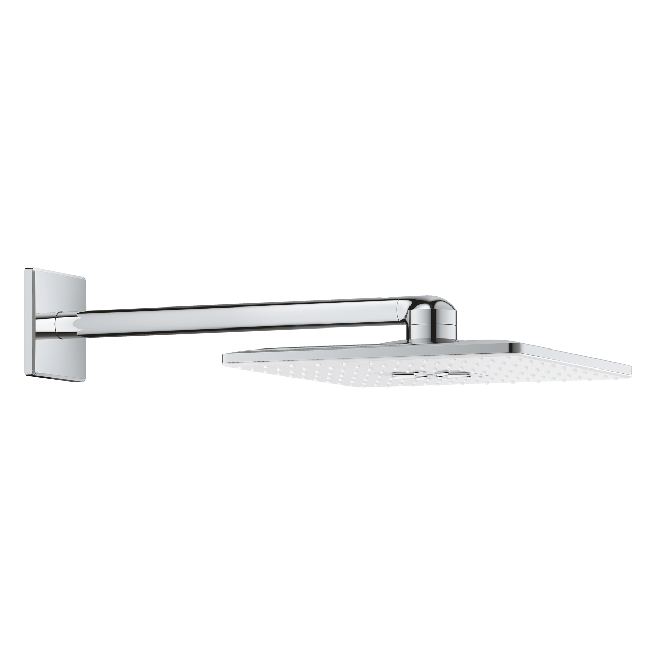 Grohe Rainshower hoofddouche vierkant met douchearm wandmontage met 2 straalsoorten chroom/wit