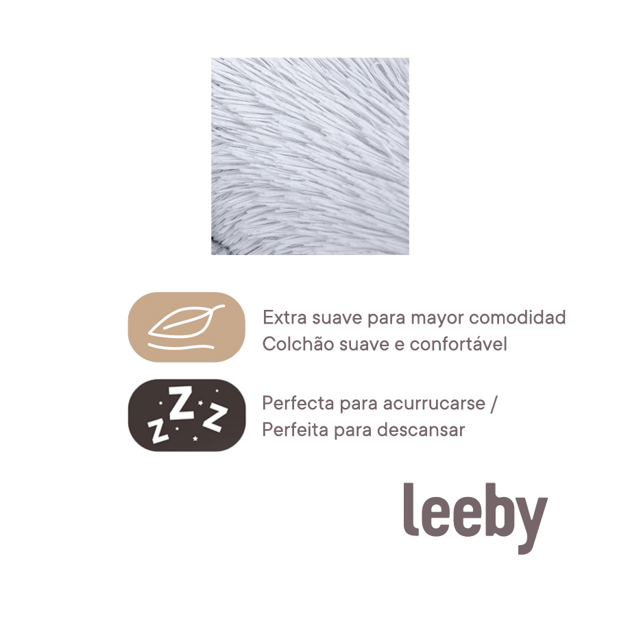 Cama super macia para filhotes Leeby com almofada removível.
