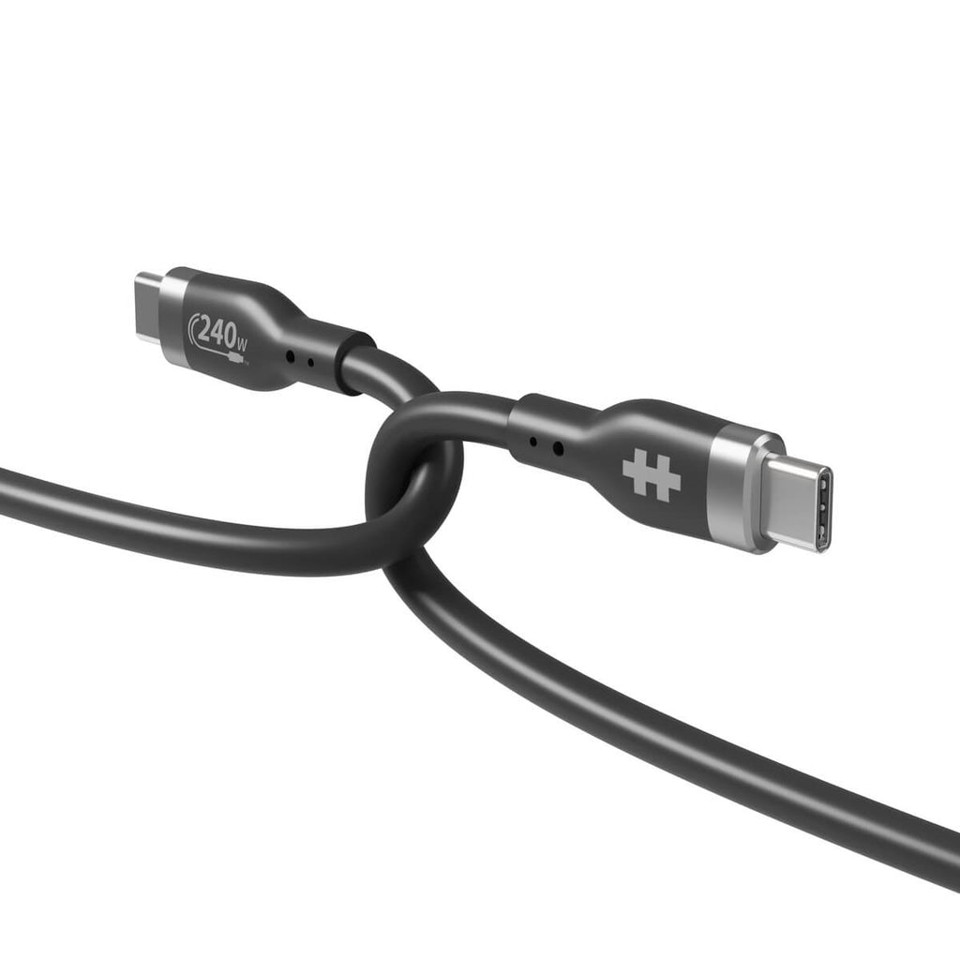 Hyper - 1M Silicone 240W USB-C Opladnings kabel - Sort