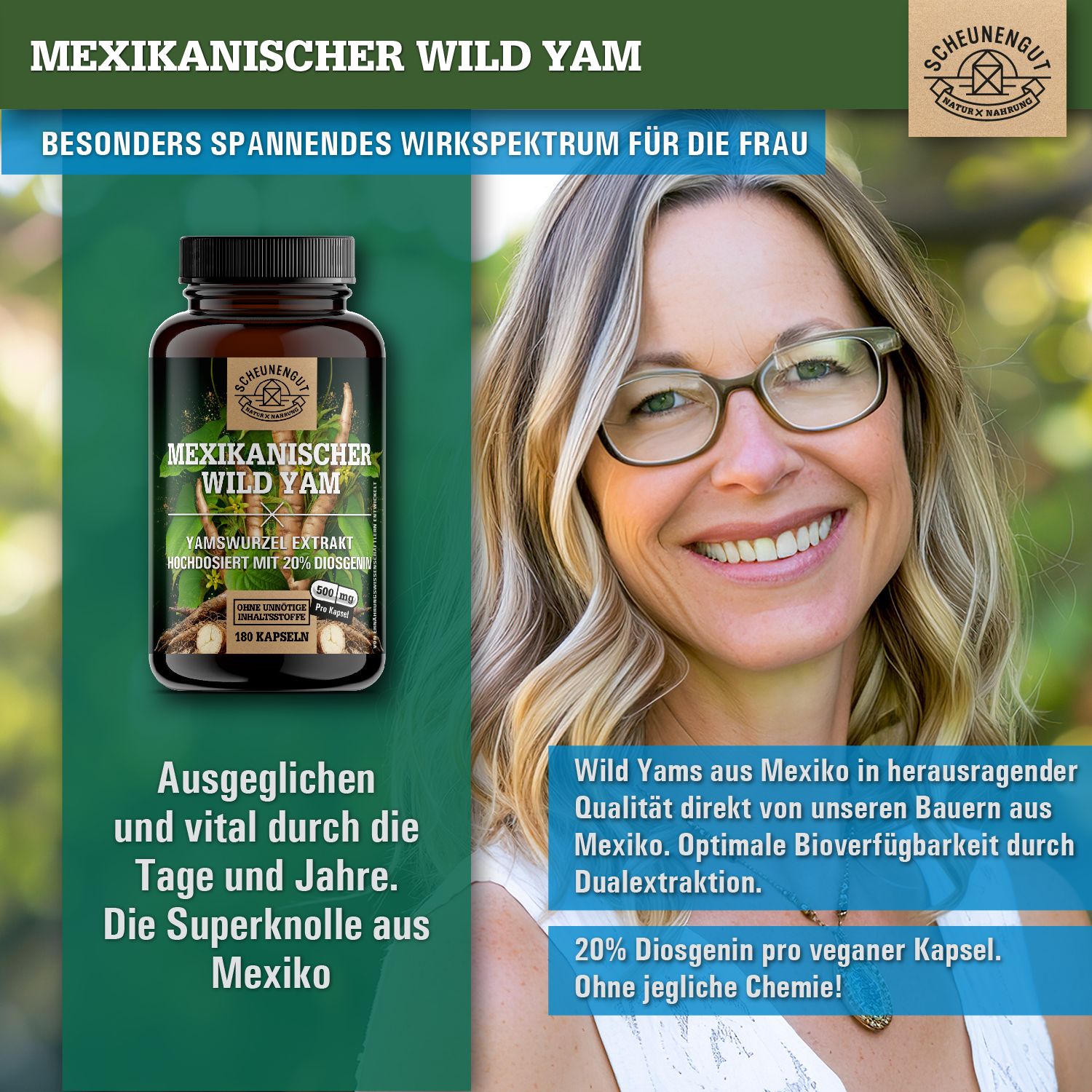 Scheunengut® Yamswurzel Extrakt | Mexikanischer Wild Yams Kapseln