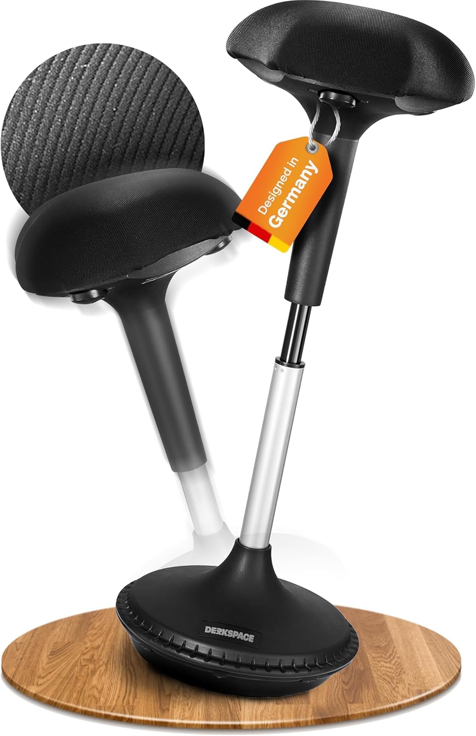 Wobble Ergonomischer Sitz- & Stehhocker [ORIGINAL] – Höhenverstellbarer Bürohocker & Stehhilfe mit Wipp- & Wackelfunktion, Arbeitshocker zur Vorbeugung von Rücken- und Nackenschmerzen