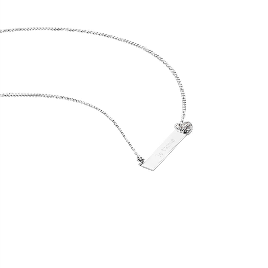 Collier Argent Rosule Oxydes De Zirconium
