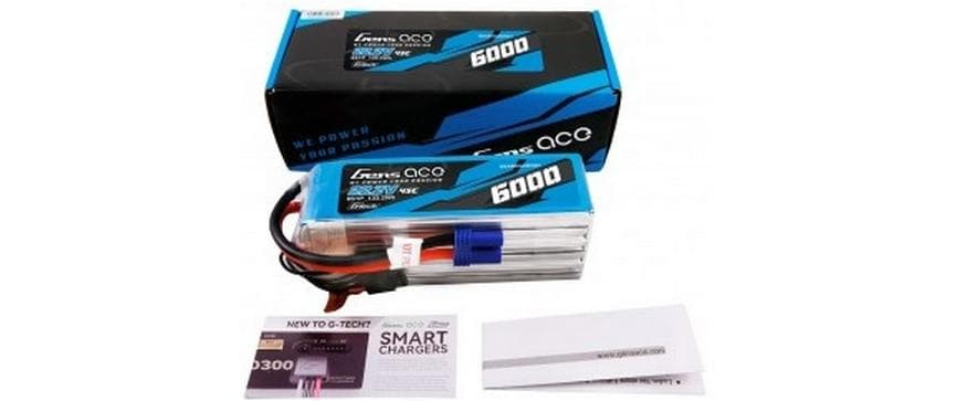 RC-Akku LiPo 6000 mAh 22.2 V 45C<br>Gens ace G-Tech 6S LiPo Akku für RC-Flugzeuge mit EC5 Stecker