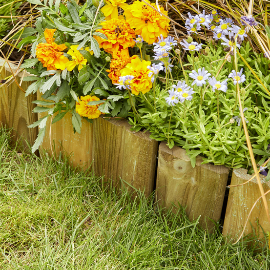 Bordure de jardin CALA enroulée en bois : L.180xH.15cm - Ep.1,5cm