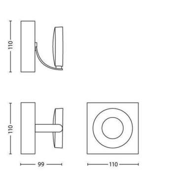 Philips wandspot Clockwork wit - Incl 1X LED 4W dimbaar