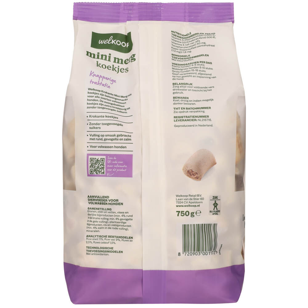 Welkoop Mini Merg - Hondenkoekjes - 750 Gram - Rund, kip
