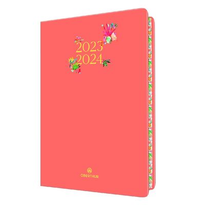Agenda à élastique Tivoli 15 - 1 semaine sur 2 pages - 10 x 15 cm - corail - Oberthur