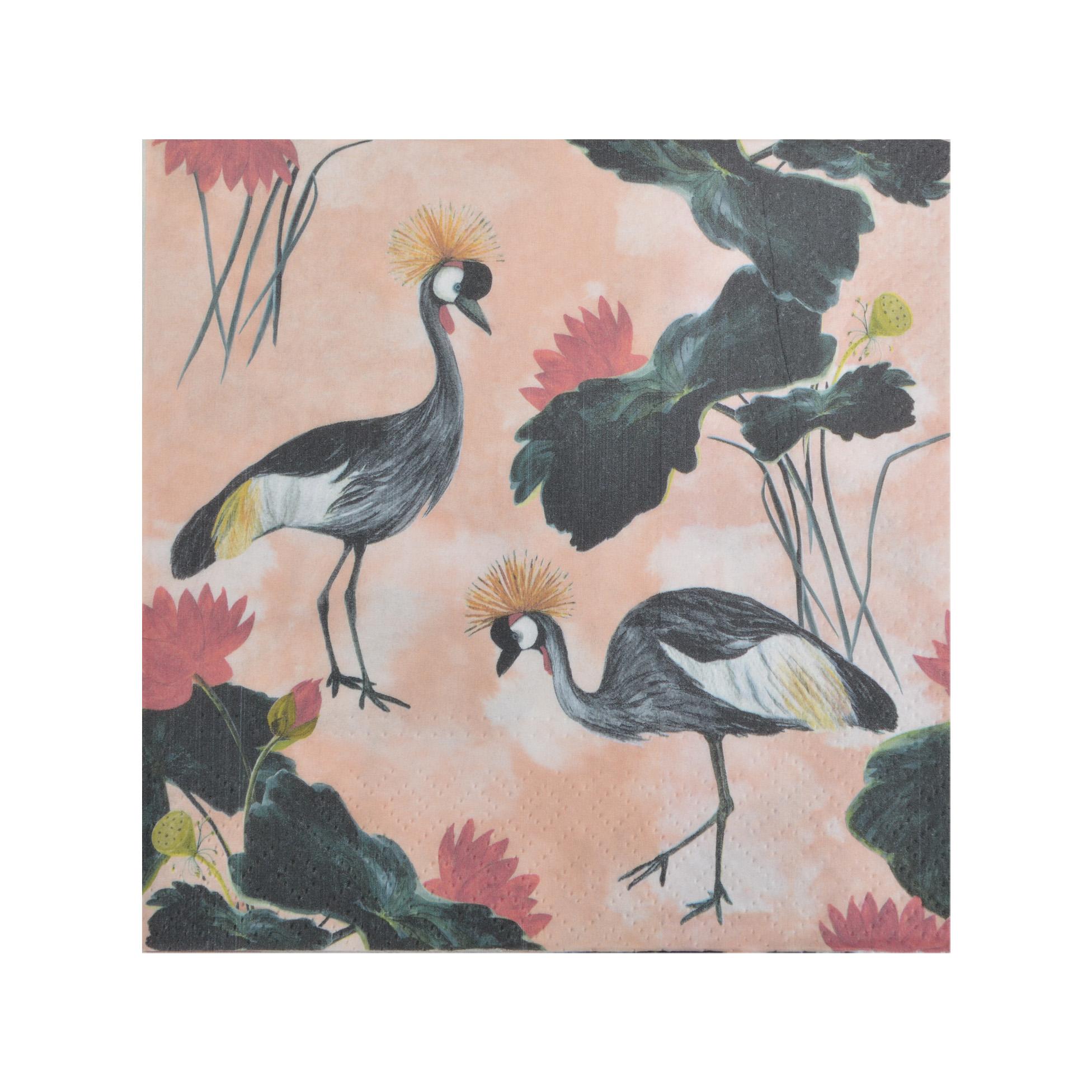 SET 20 SERVIETTES PAPIER 3 PLIS 33X33CM GRUES MAGNIFIQUES