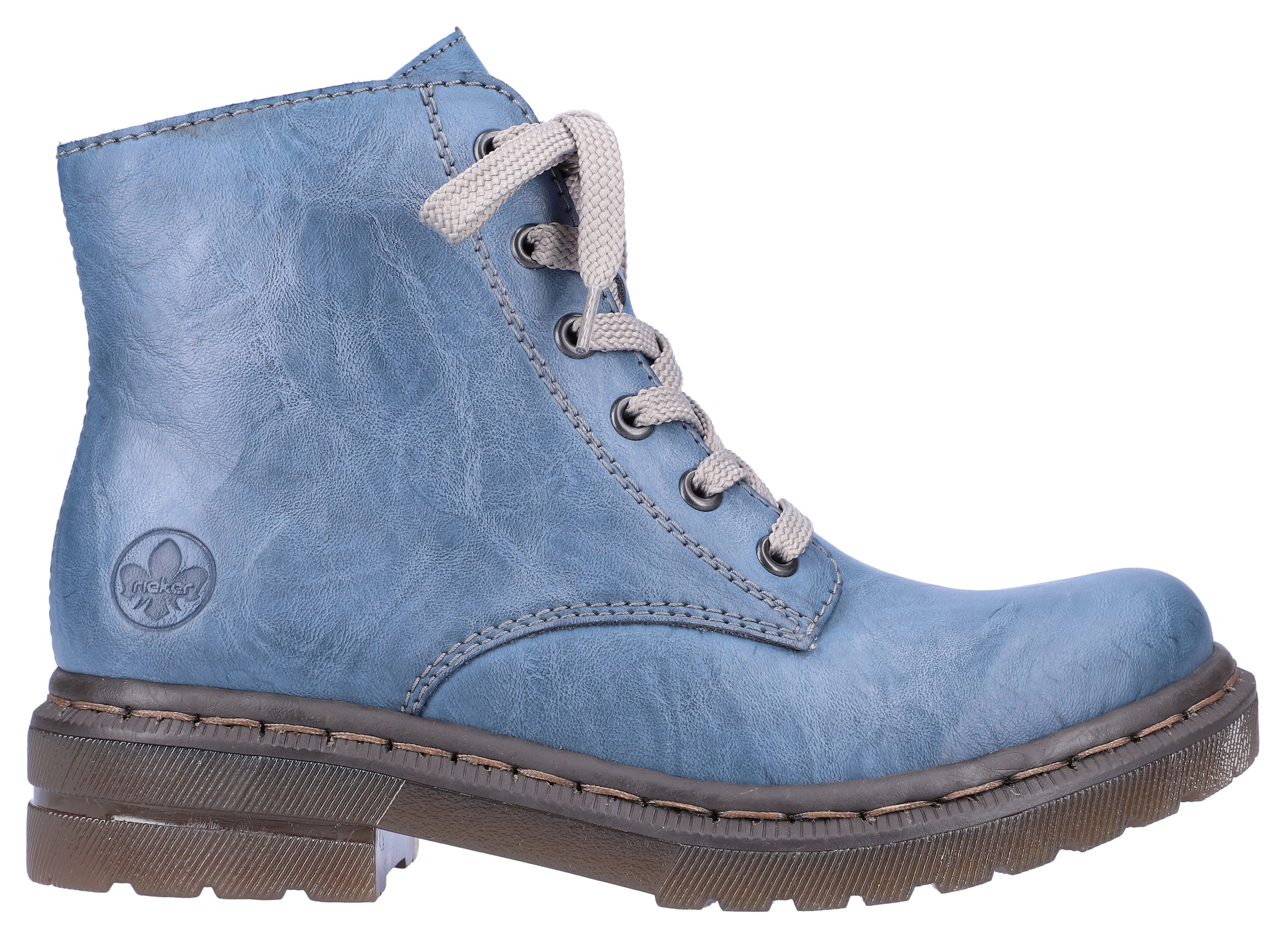 Rieker Schnürboots  , Schnürstiefelette, Blockabsatz, mit Logoprägung
