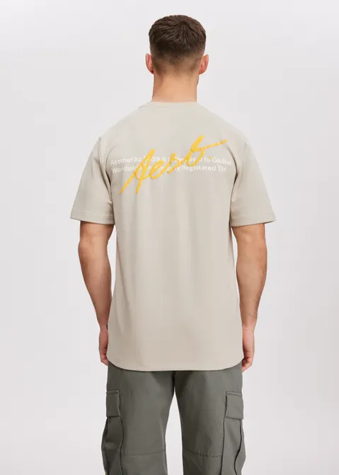 T-shirt met print written bruin (TAUPE)