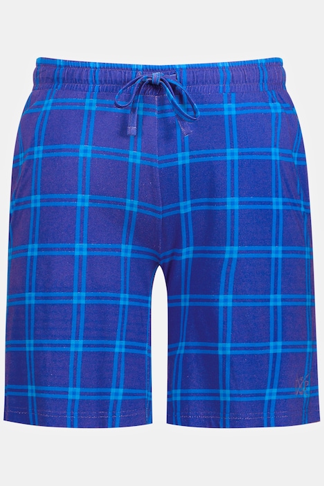 Schlafanzug, kurz, Shirt mit Print, karierte Shorts