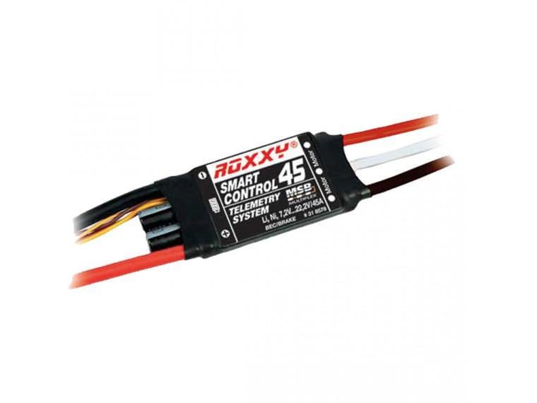 ROXXY Brushless Regler Smart Control 45 MSB Telemetrie, 2-6 Brushless ESC mit M-Link MSB-Telemetrie für Flugmodelle