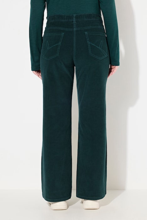 Cordhose Mary, weites Bein, Elastikbund, Biobaumolle