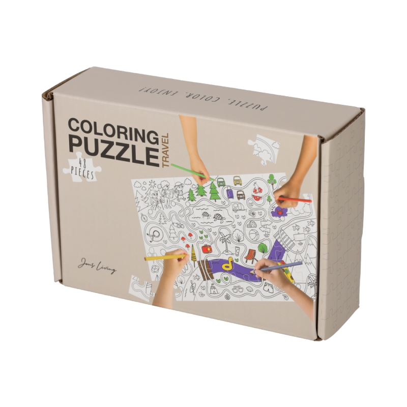 Kleurplaat Puzzel Travel
