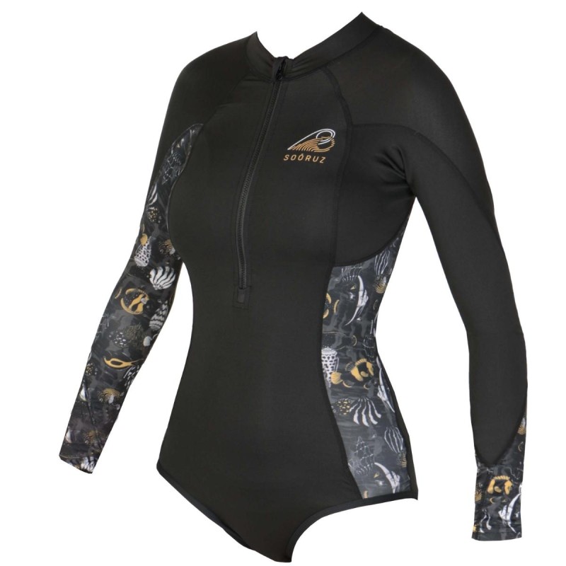 Body Lycra Soöruz Divine Manches Longues Mini-Zip Black - The Corner Shop