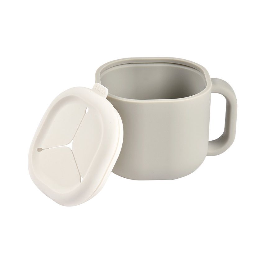 Tasse Pick & Snack en silicone velcet grey - Ecru