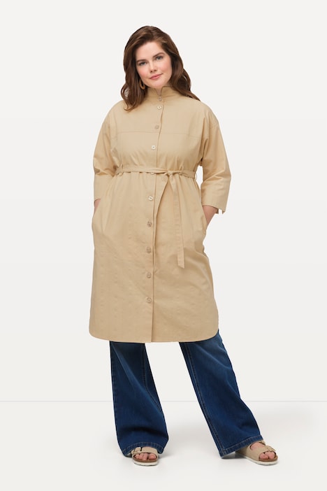 Longjacke, Streifenstruktur, 3/4-Arm, Biobaumwolle