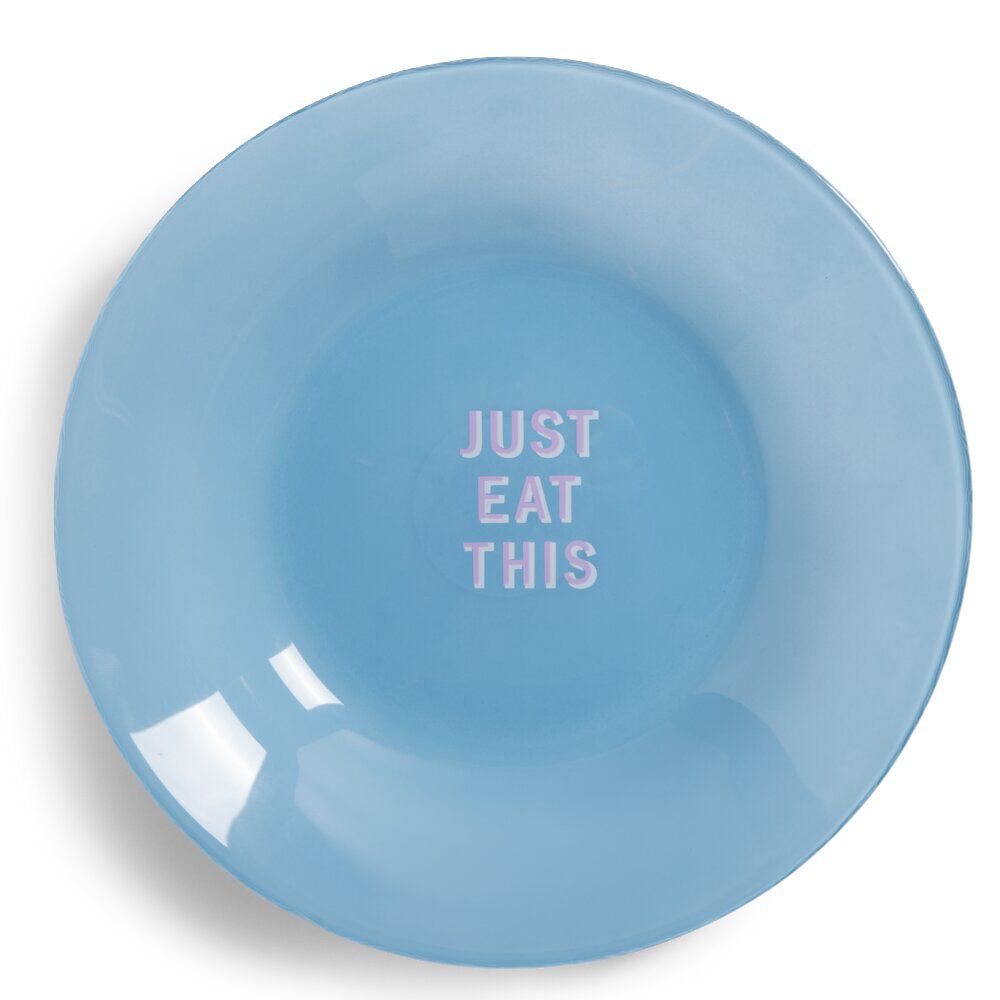Assiette creuse verre coloré avec message Ø23cm - 3 modèles
