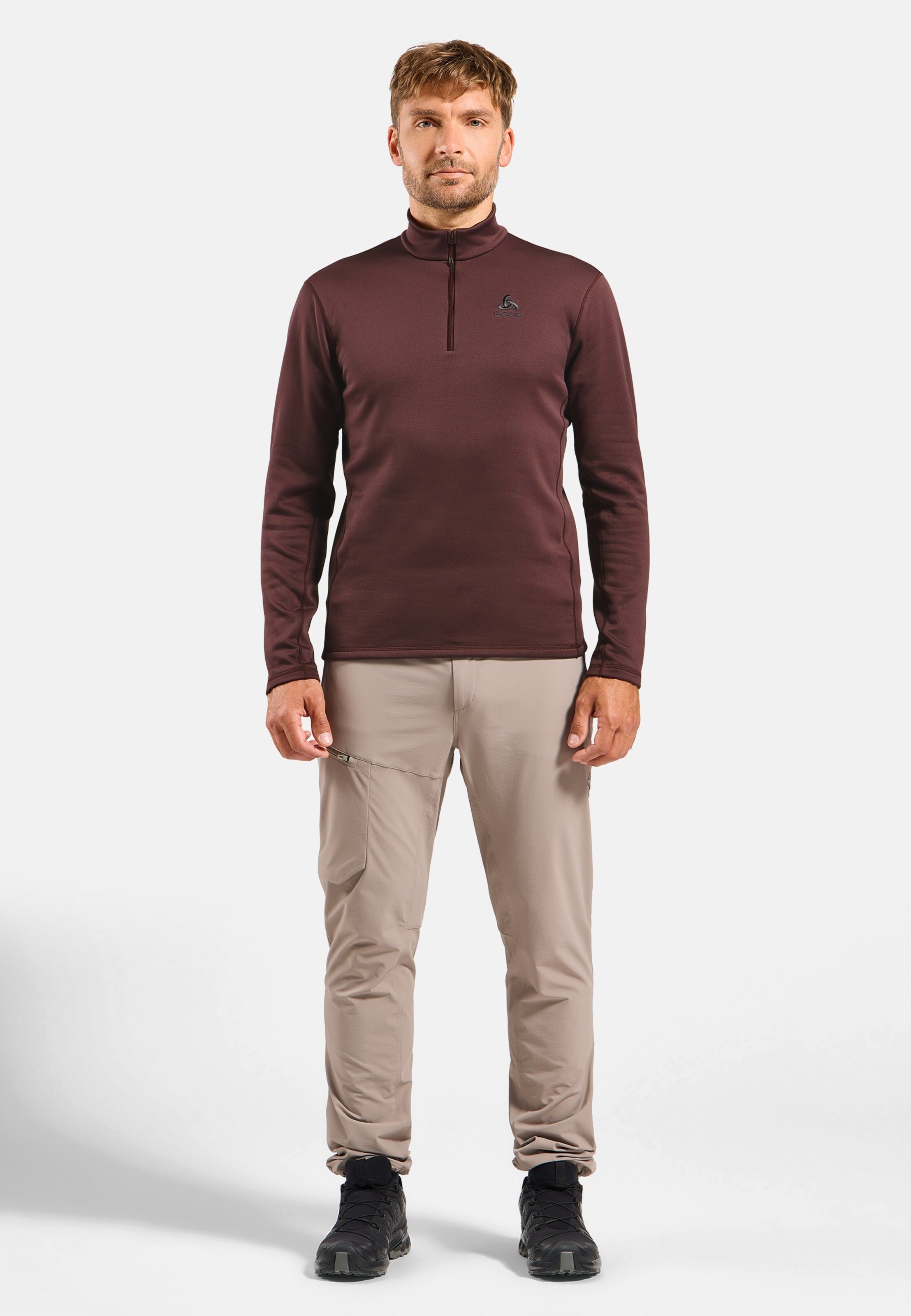 Berra Mid Layer mit Halbreissverschluss in fudge