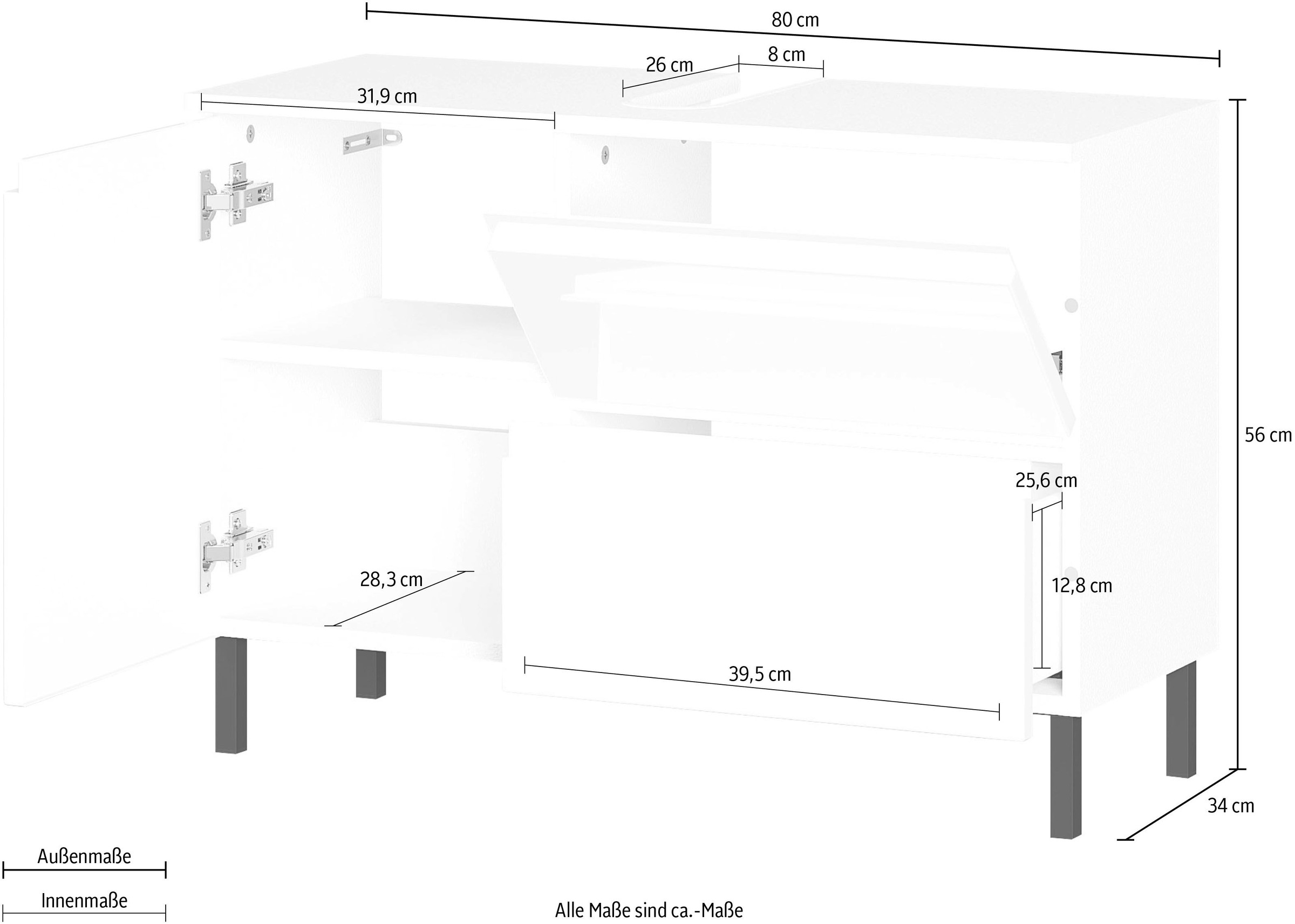 GERMANIA Waschbeckenunterschrank »Scantic« 1 Stk. tlg. mit Siphonausschnitt