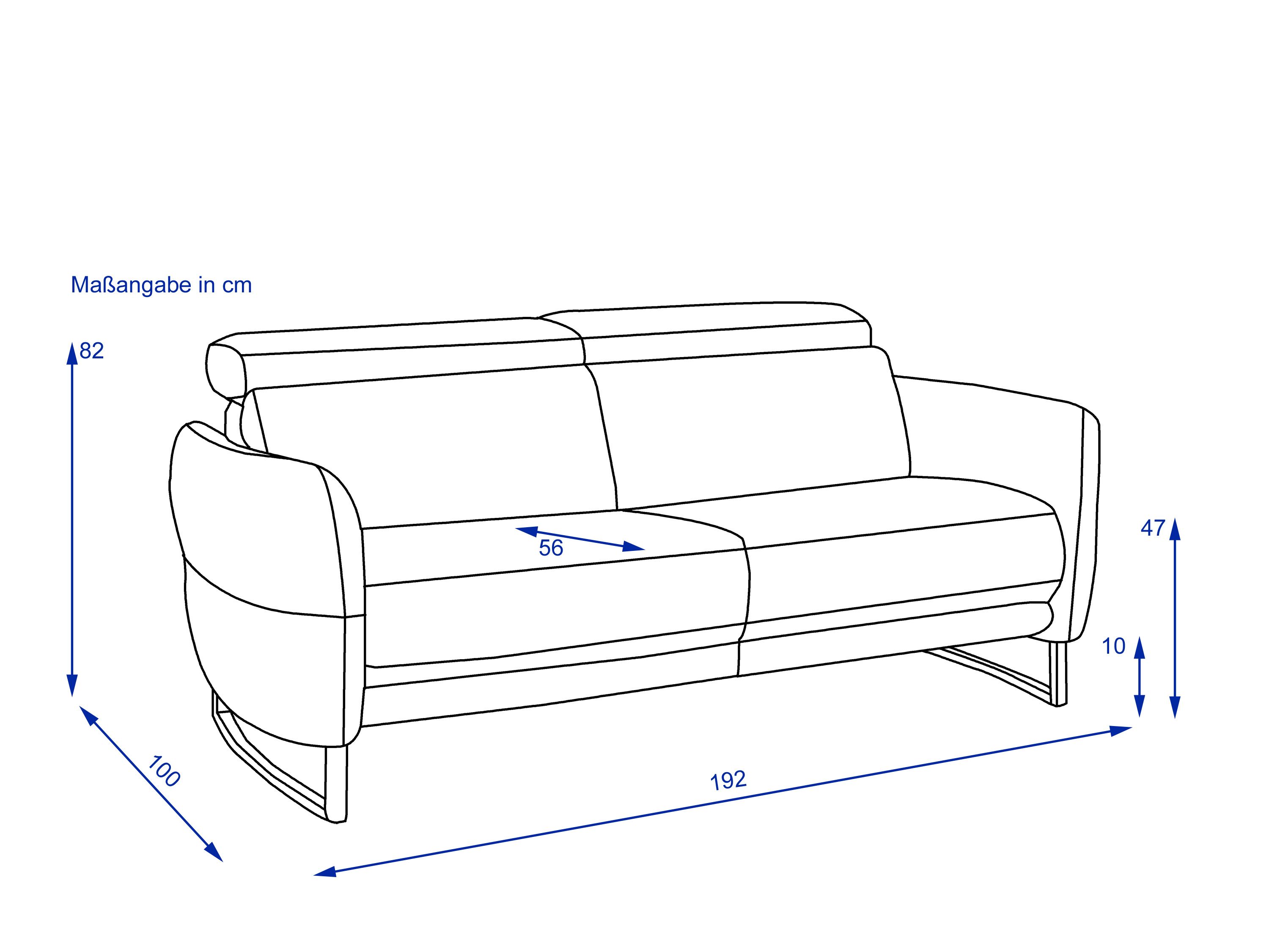 Sofa 2 Sitzer vito TALAO anthrazit