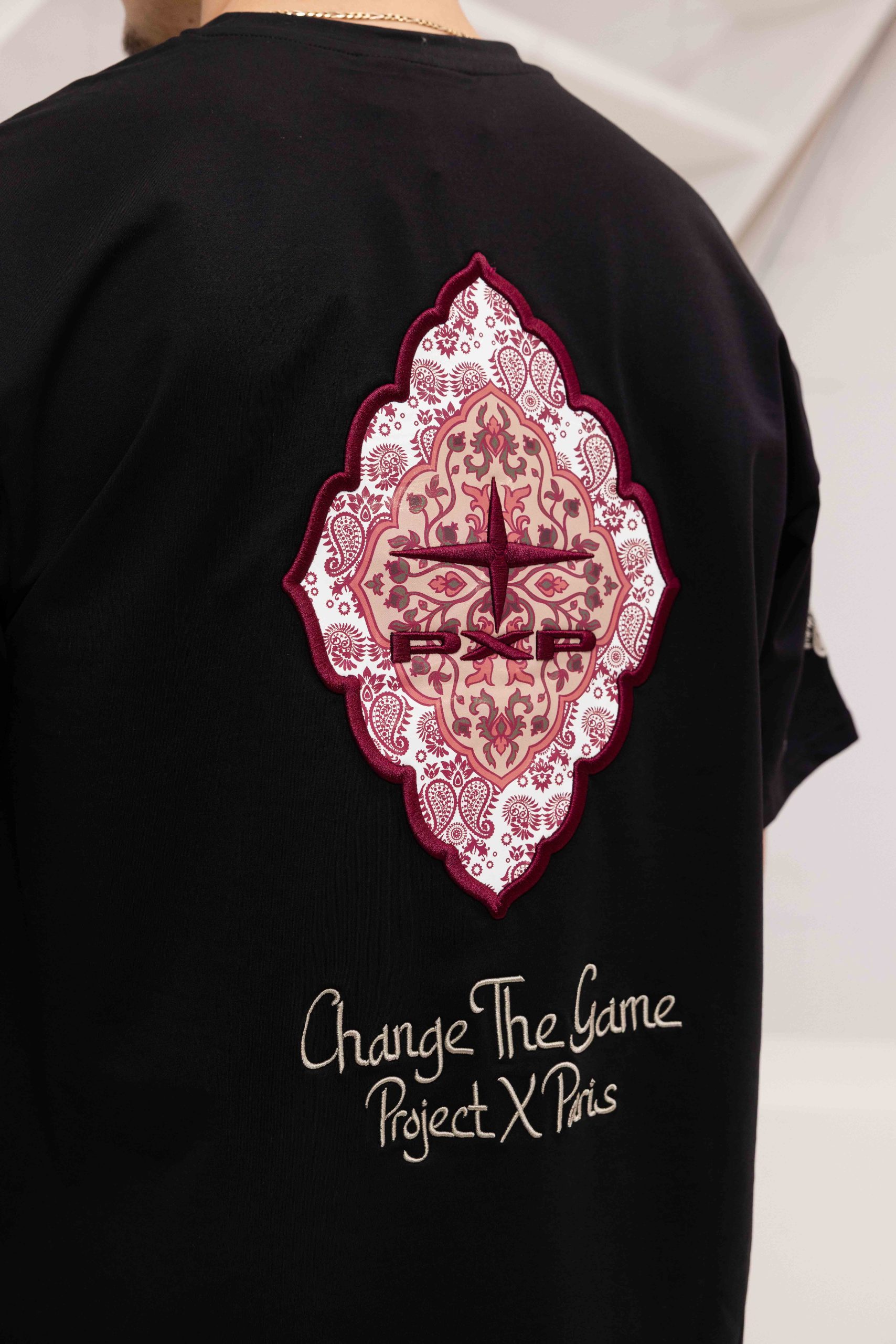 Project X Paris Embroidered T-Shirt Heren Zwart