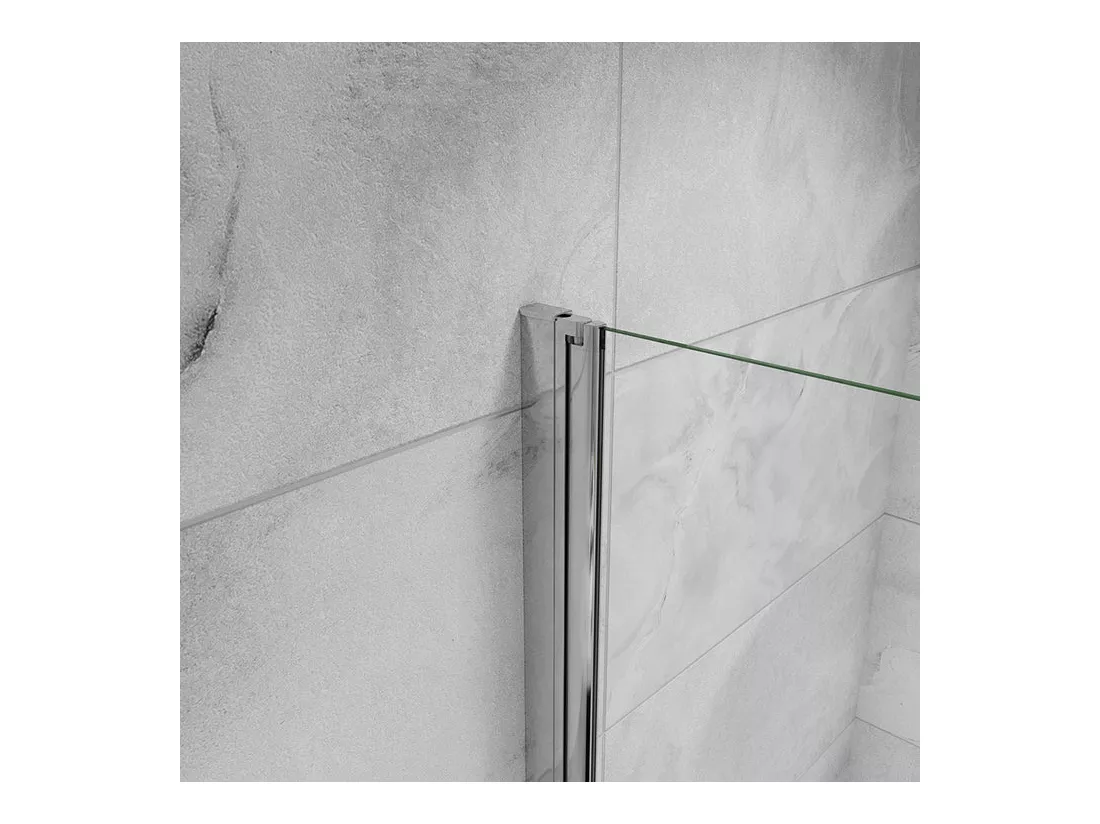 Porte de douche pivotante 150x185cm porte de douche pliante avec un élément fixe en 6mm verre anticalcaire
