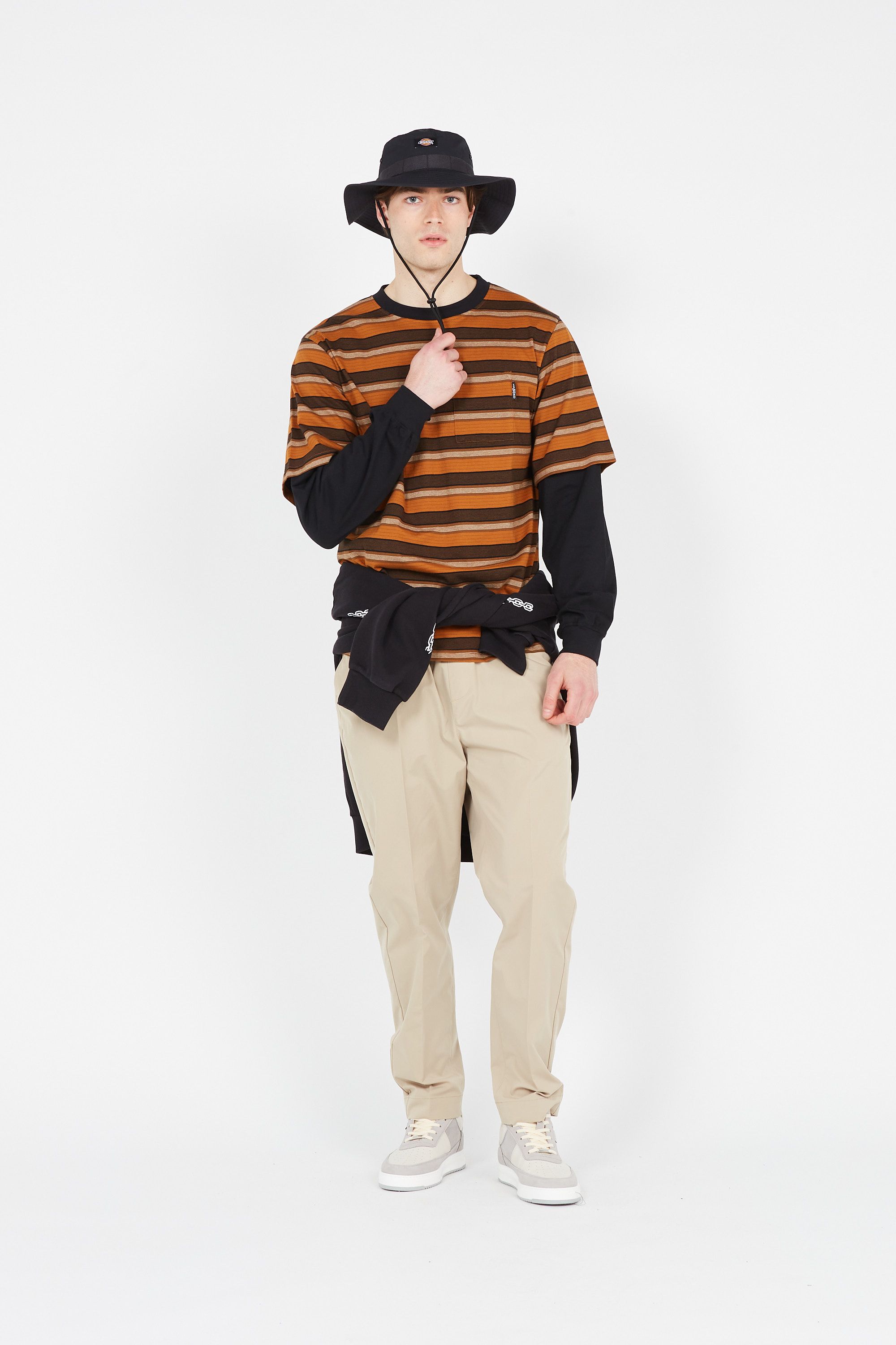 WASTED T-shirt AGE STRIPES Marron