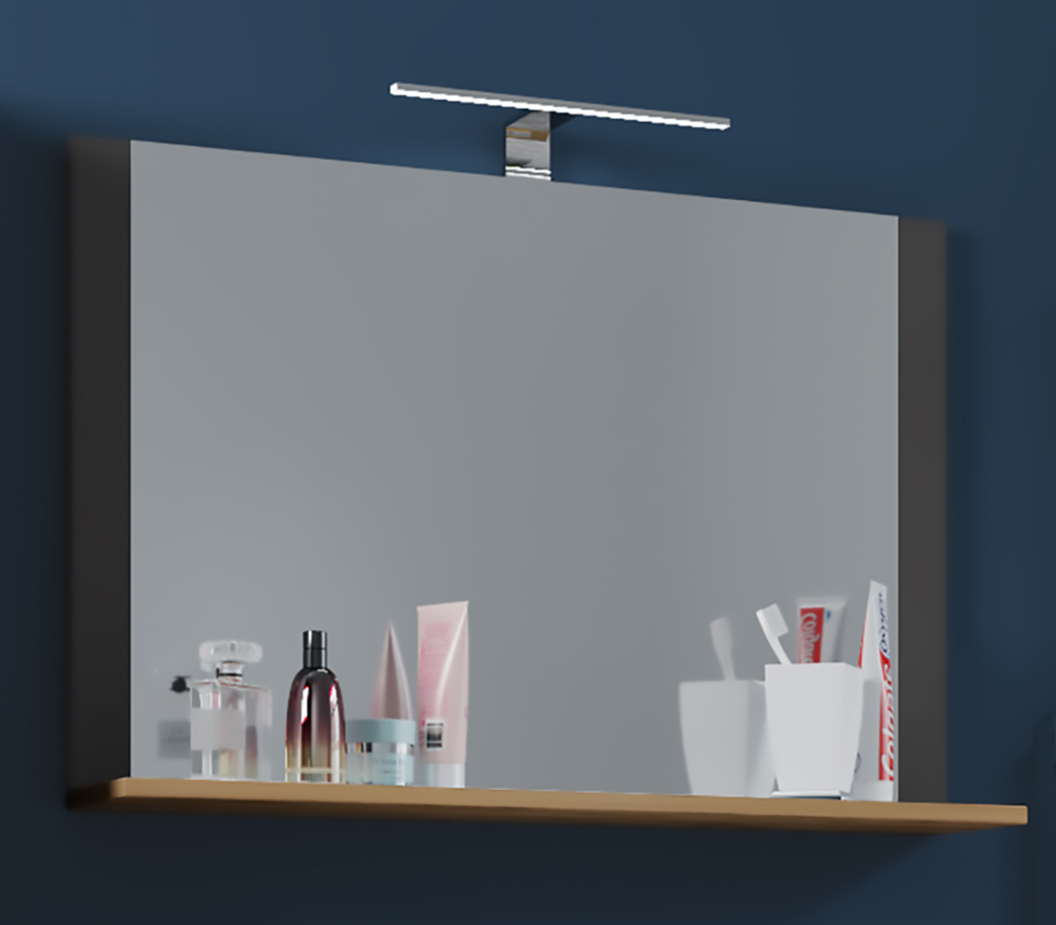 Spiegel LENDAS - schwarz-Eiche - 80 cm