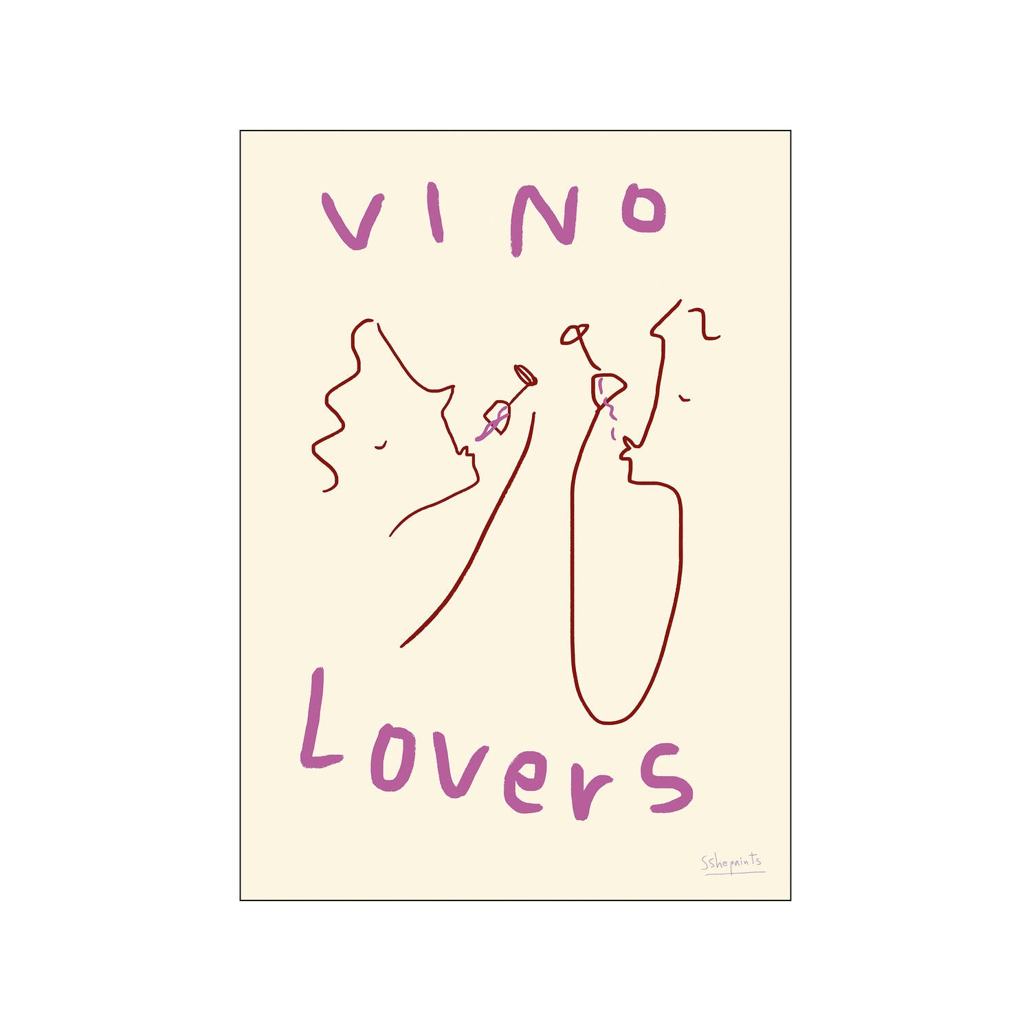 Poster & Frame  Vino Lovers plakat - 50 x 70 cm