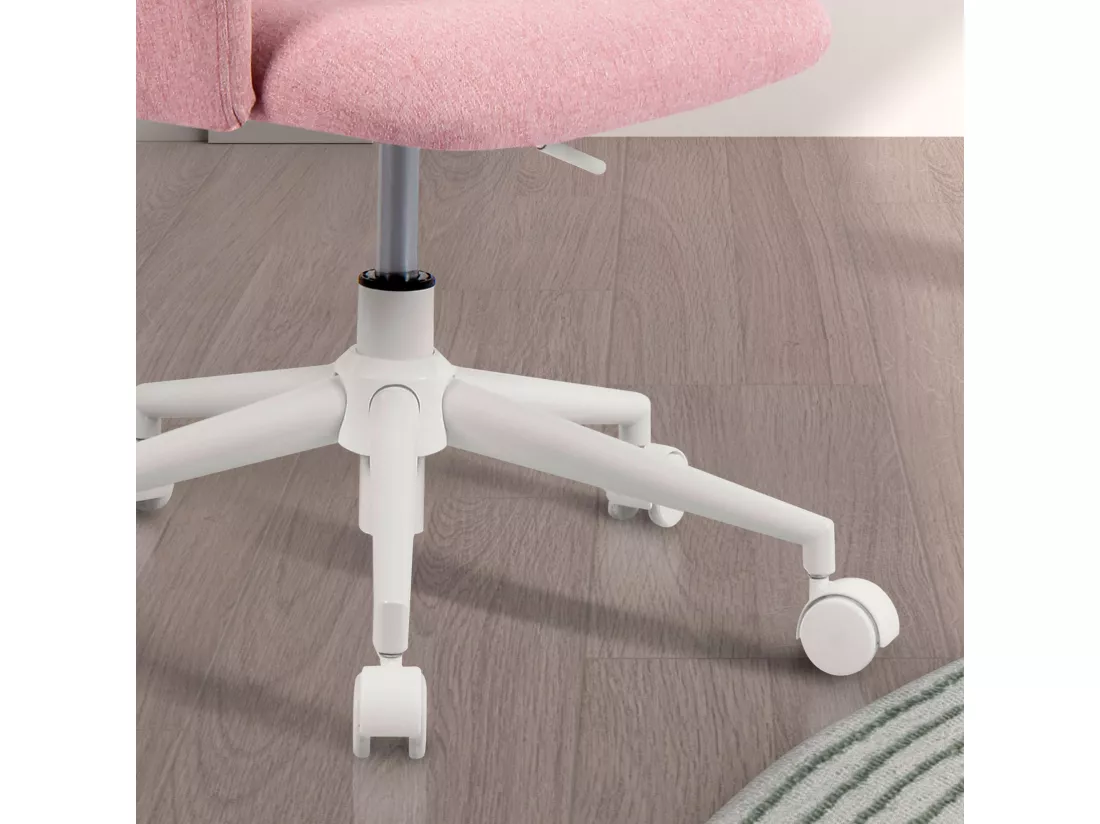 Chaise de bureau H71-81cm x L58cm x P60cm - rose - Mia