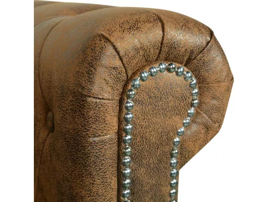 Ensemble de canapé Chesterfield à 2 et 3 places marron